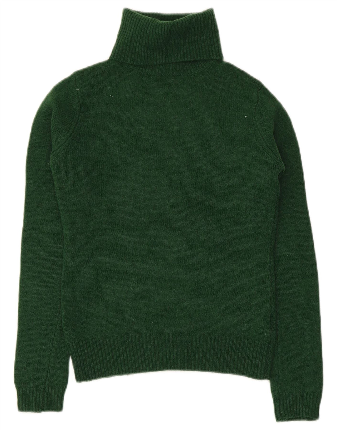 Massimo Dutti Damen Crop Rollkragenpullover Pullover UK 12 Mittelgrüne Wolle