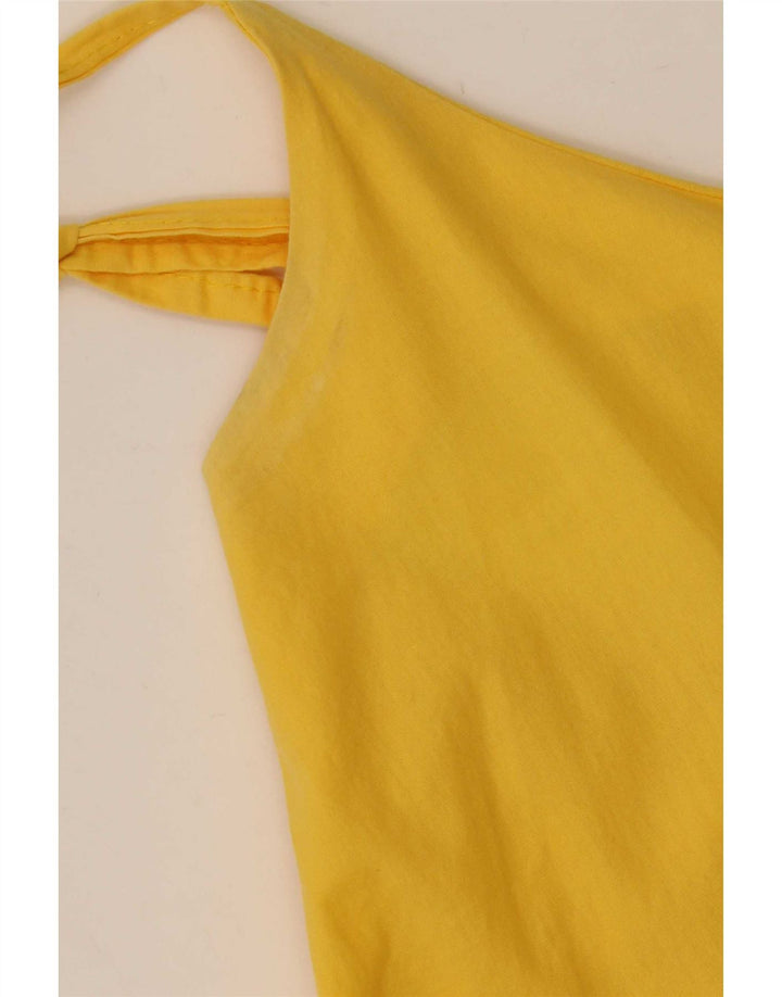 Vintage Damen Sonnenkleid UK 12 Mittelgelb
