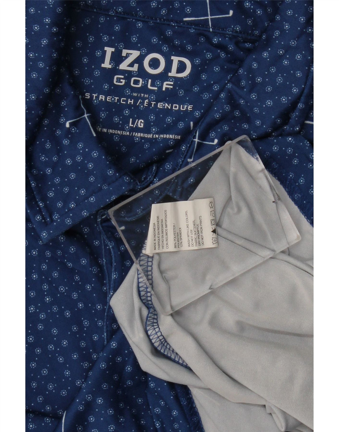 IZOD Herren-Poloshirt, großes, blau gepunktetes Polyester