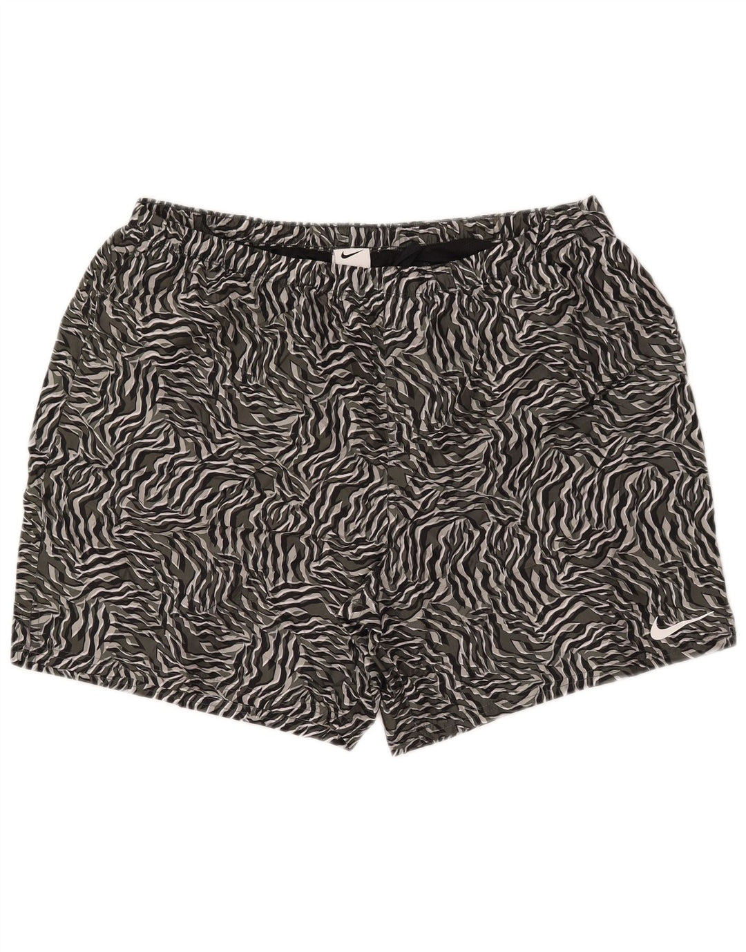 Nike Herren-Badeshorts 2XL Graues Polyester mit Animal-Print