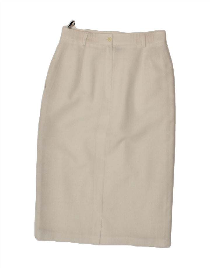 HAMMER Womens Pencil Skirt EU 38 Medium W29  White Polyester Vintage Hammer and Second-Hand Hammer from Messina Hembry 