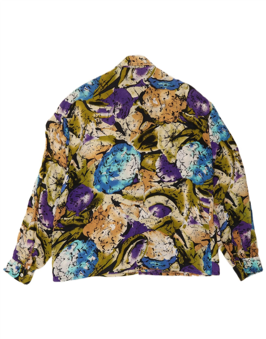 Vintage Herren-Hemd mit abstraktem Muster, mittelgroß, mehrfarbig