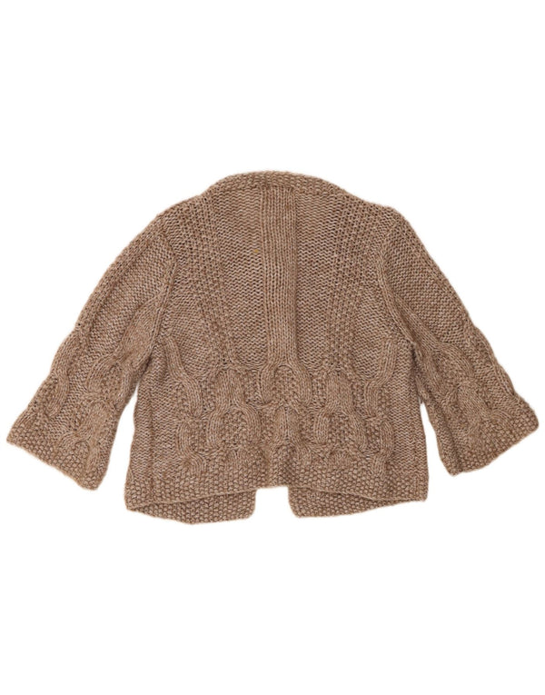 Marks & Spencer Damen 3/4-Ärmel Crop Cardigan Pullover UK 16 Large Beige