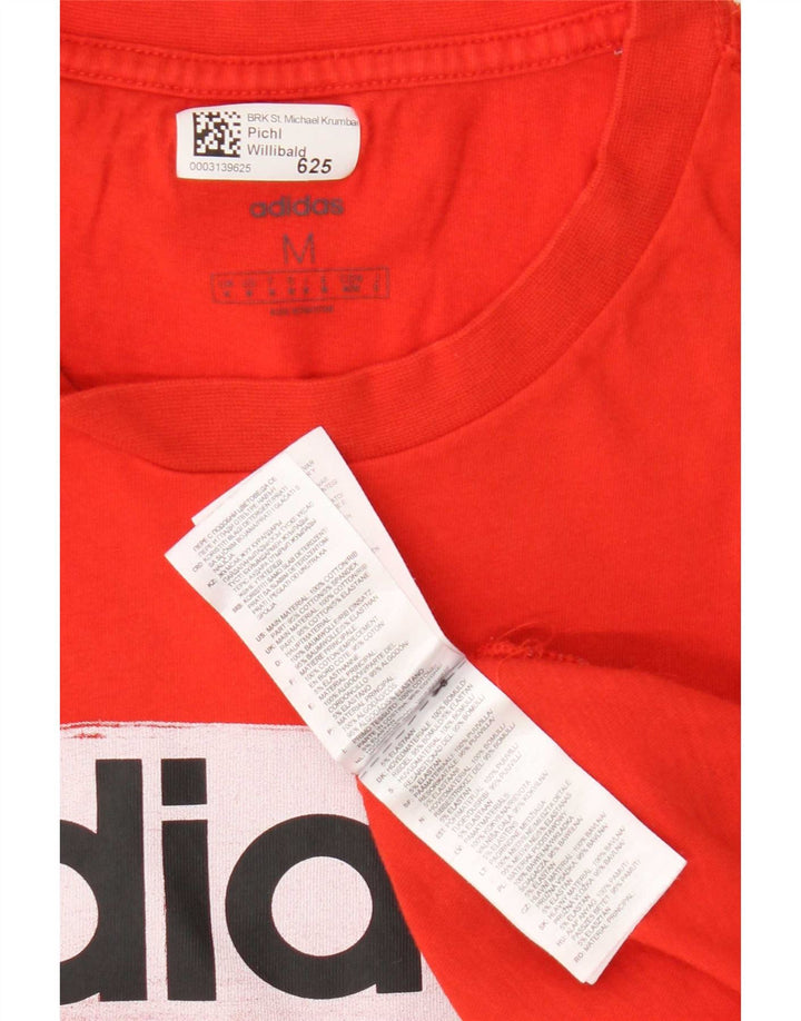 Adidas Herren Grafik-T-Shirt aus mittelroter Baumwolle