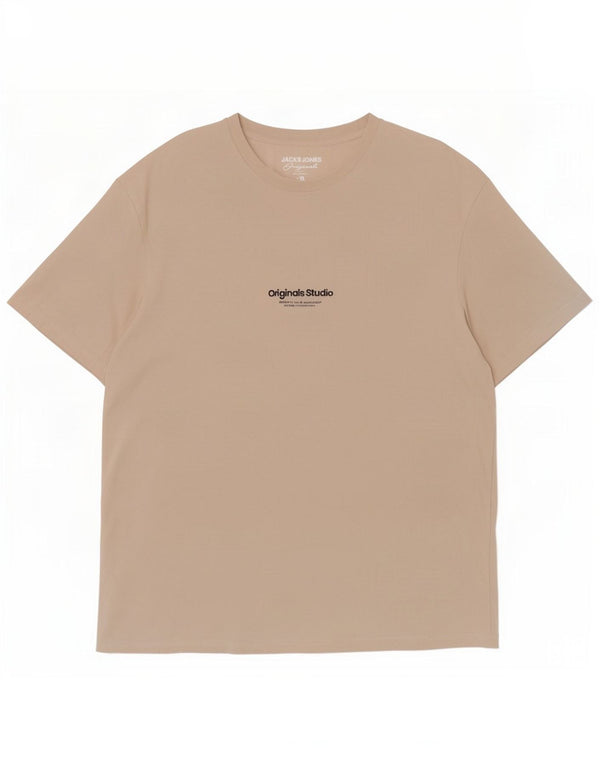 Jack & Jones Herren T-Shirt Top XL Beige Baumwolle
