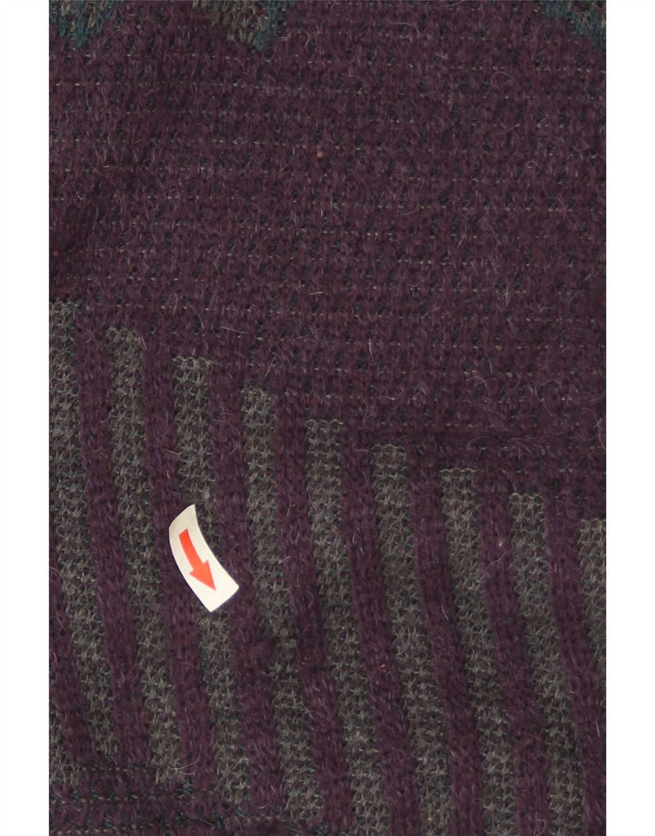 Vintage Herren Pullover mit Rundhalsausschnitt IT 50 Medium Purple Geometrisch