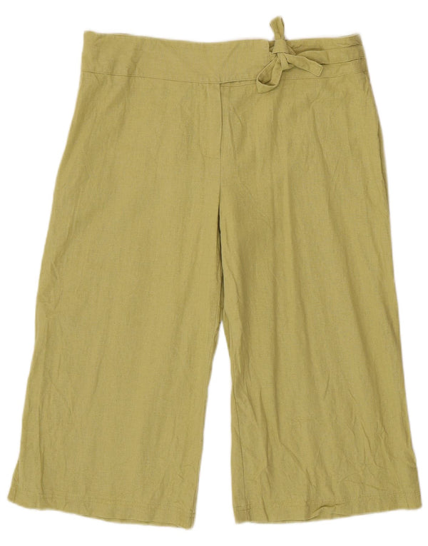 Marks & Spencer Damen-Caprihose mit weitem Bein, W32, L18, Grün