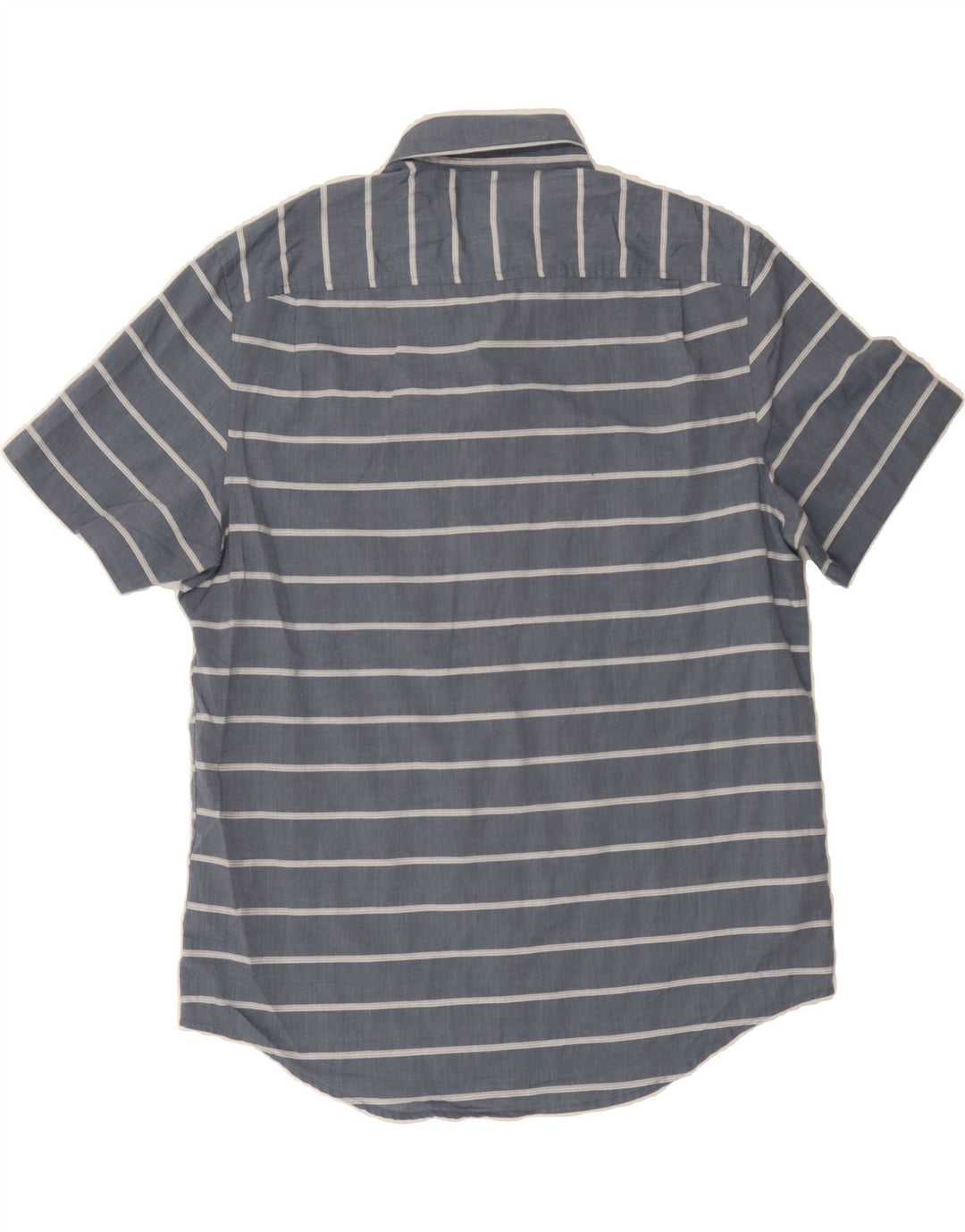 PENGUIN Mens Short Sleeve Shirt Large Navy Blue Striped Cotton Vintage Penguin and Second-Hand Penguin from Messina Hembry 