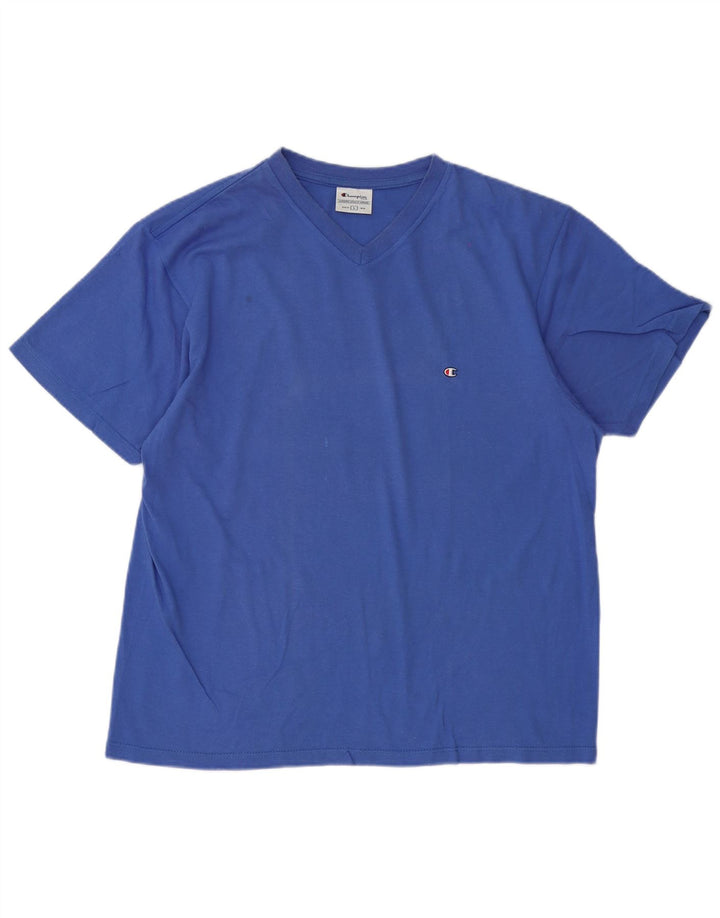 Champion Herren T-Shirt Top Large Blau Baumwolle