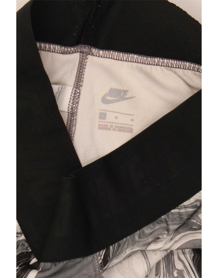 Nike Womens Abstract Pattern Leggings UK 12 Mittelgraue Baumwolle