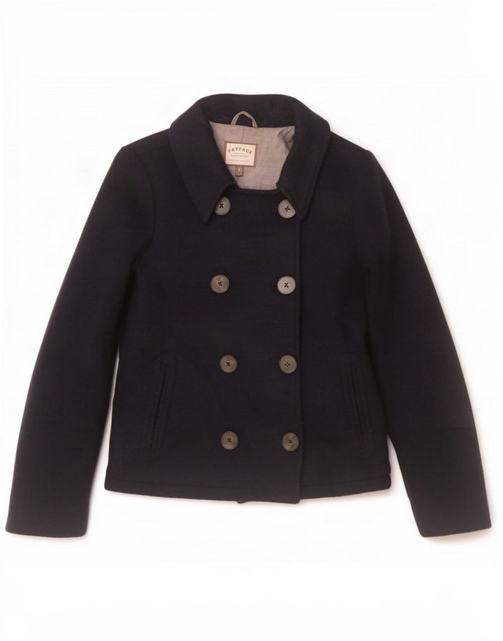 Fat Face Damen Pea Coat UK 10 Small Marineblaue Wolle
