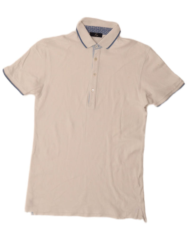 Fay Herren-Poloshirt IT 46 Small aus weißer Baumwolle