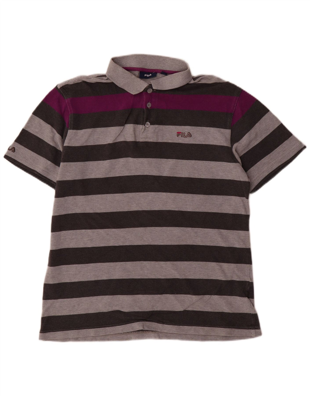 FILA Herren-Poloshirt, groß, Grau, Colourblock-Baumwolle