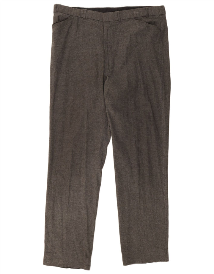 Marks & Spencer Herren-Freizeithose, gerade, W40, L33, graue Viskose