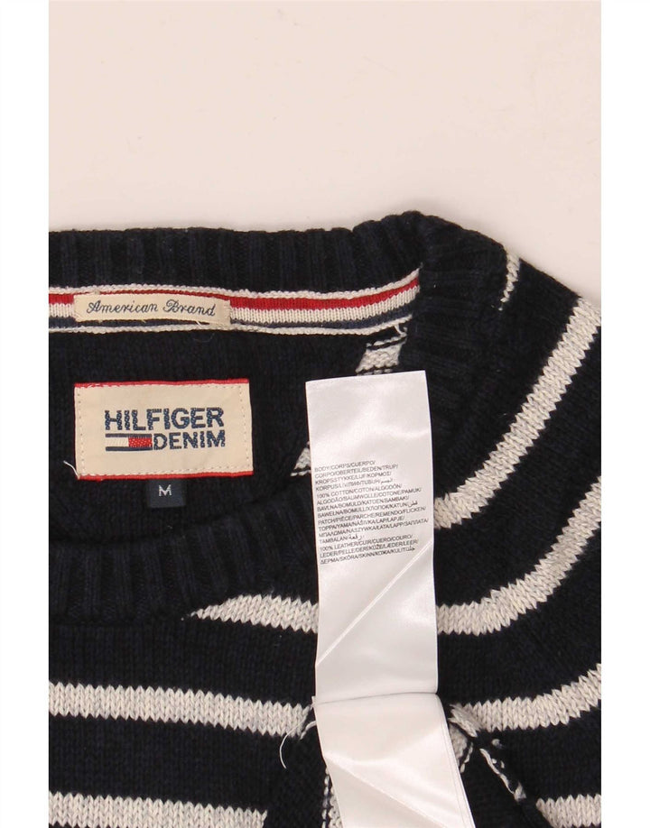 Tommy Hilfiger Herren-Pullover mit Rundhalsausschnitt, mittleres Marineblau gestreift