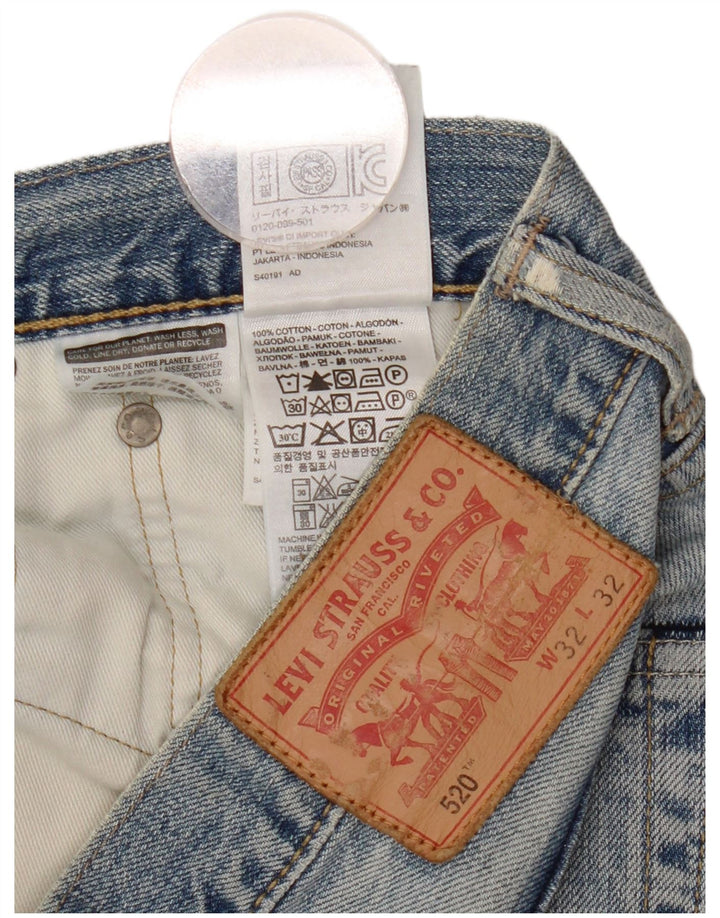 Levi's Herren 520 Tapered Jeans W32 L32 Blaue Baumwolle