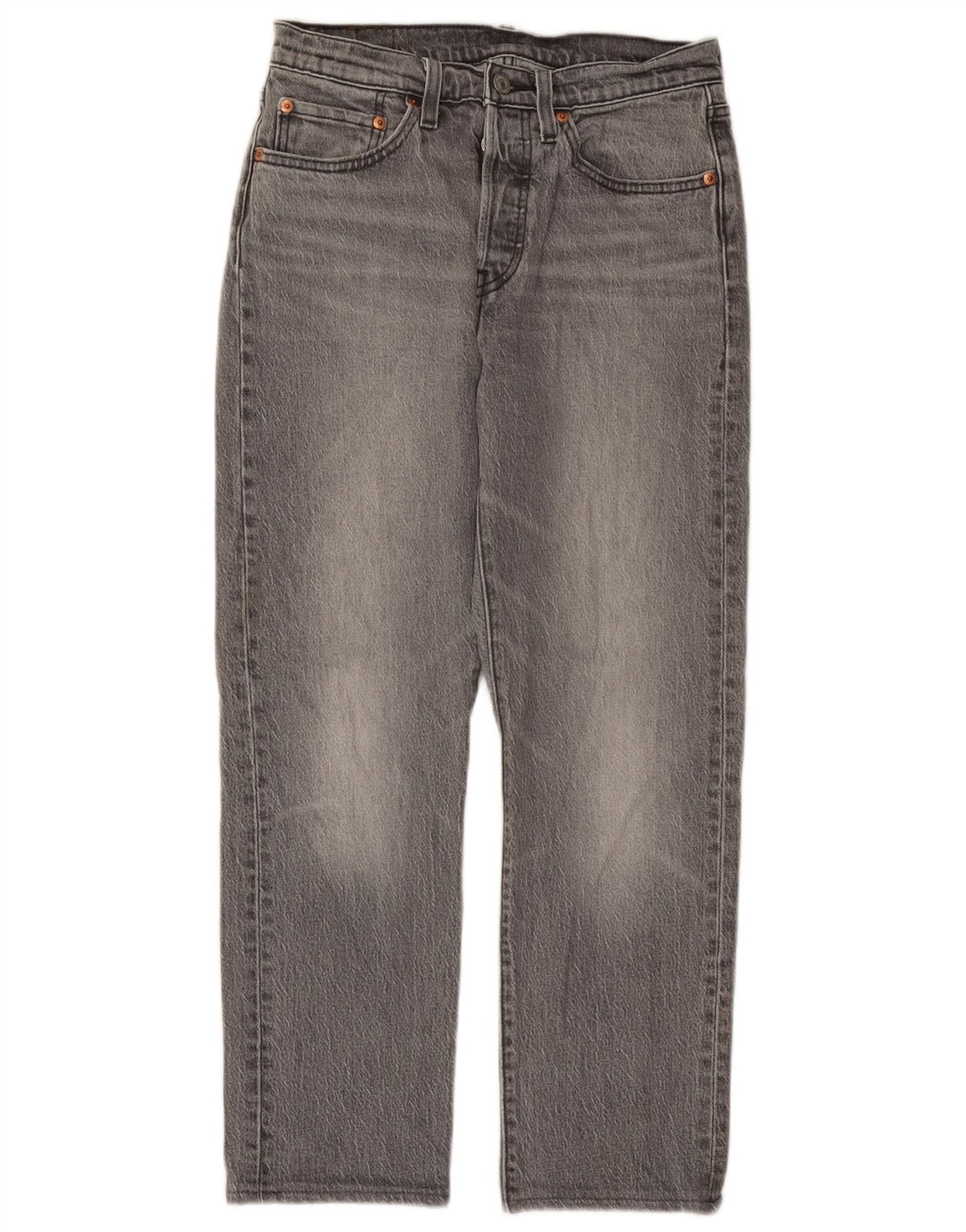Levi's Damen 501 Straight Jeans W27 L28 Graue Baumwolle