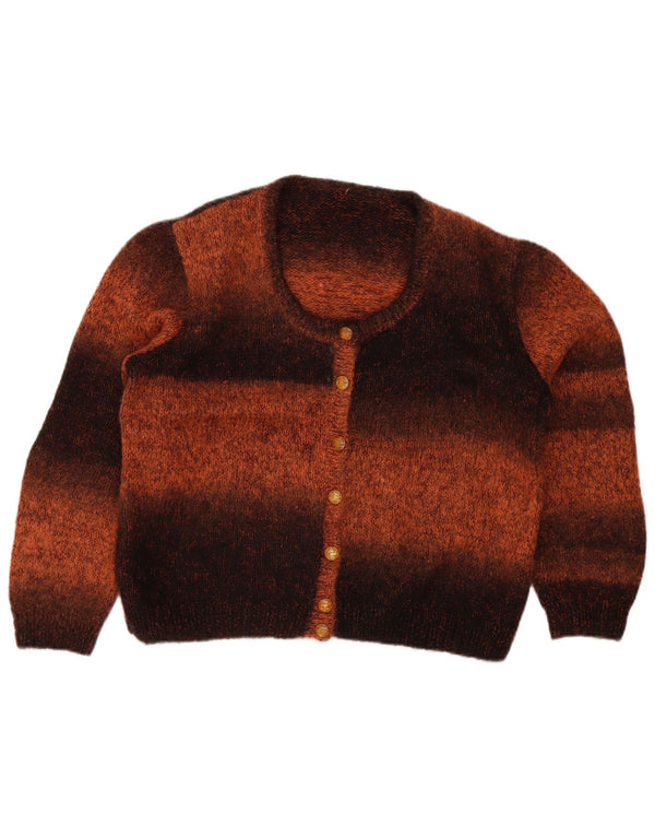 Vintage Damen Cardigan Pullover UK 18 XL Braun Farbblock