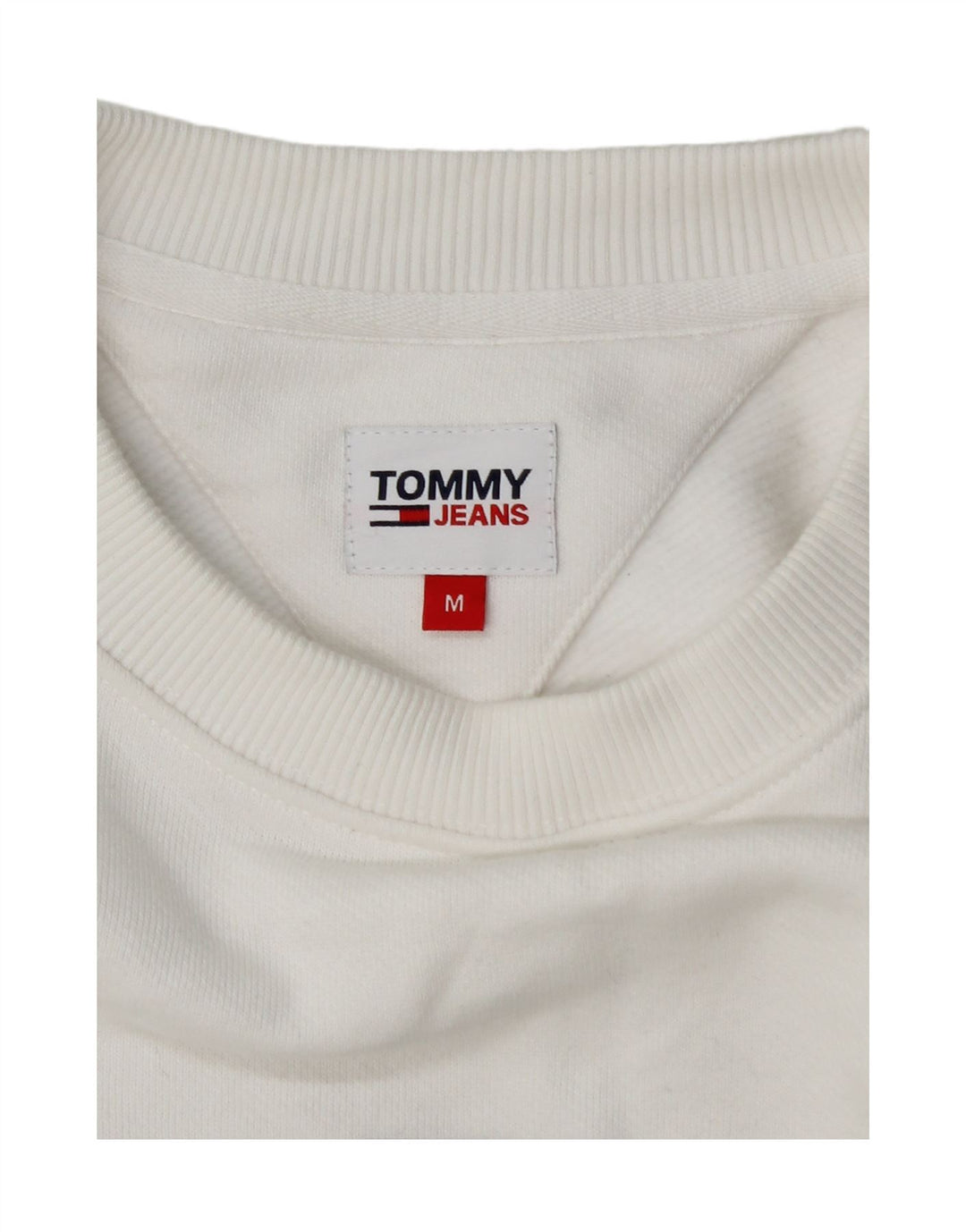 TOMMY HILFIGER Womens Oversized Sweatshirt Jumper UK 14 Medium White