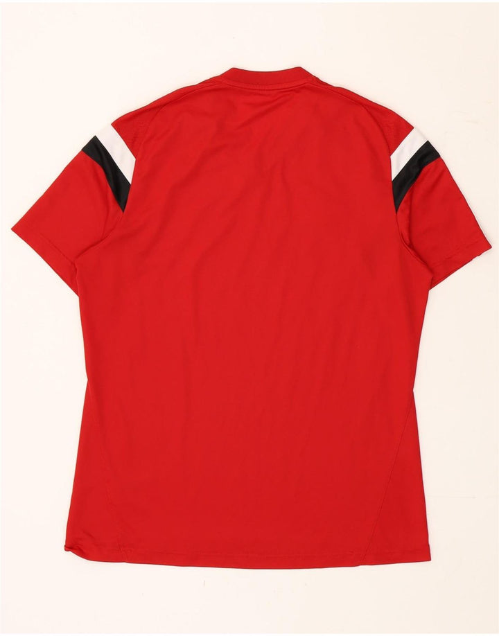 Adidas Herren Climacool T-Shirt Top, großes rotes Farbblock-Polyester