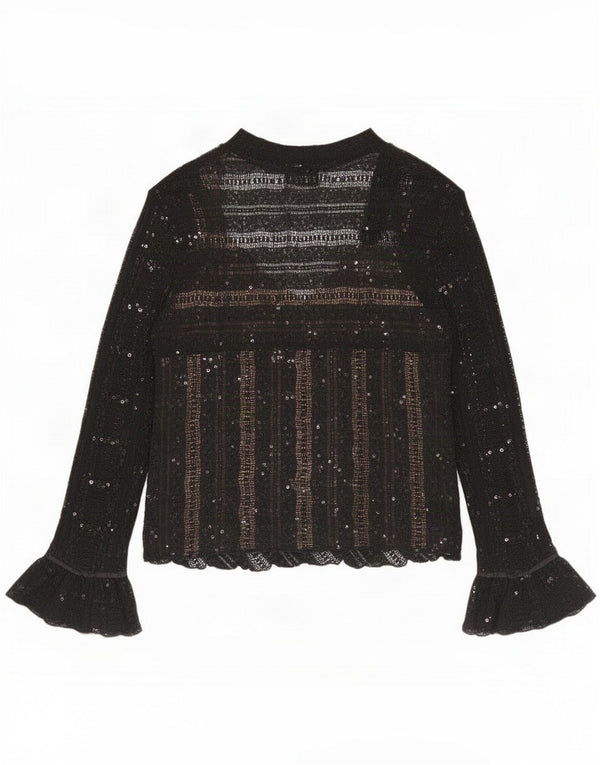 Joseph Ribkoff Damen Langarm-Blusenoberteil, durchsichtig, UK 18, XL, Schwarz