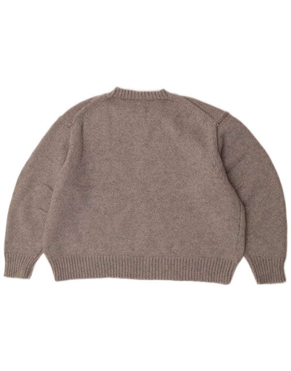 Zara Damen-Pullover mit Rundhalsausschnitt, UK 16, Größe L, Grau, Polyamid