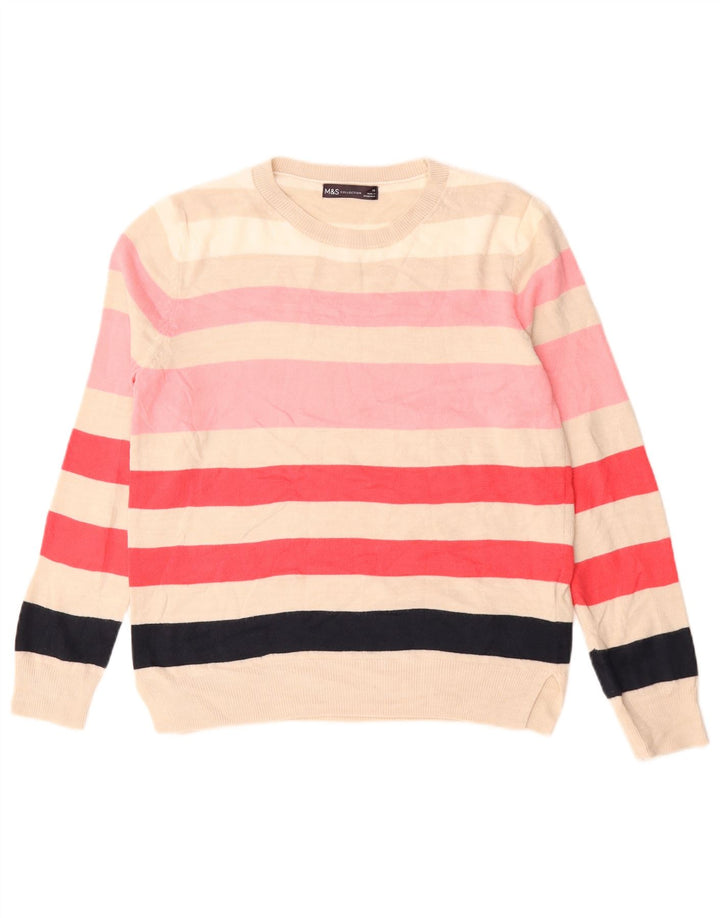 Marks & Spencer Damen-Pullover mit Rundhalsausschnitt, Gr. 10, Größe S, mehrfarbig