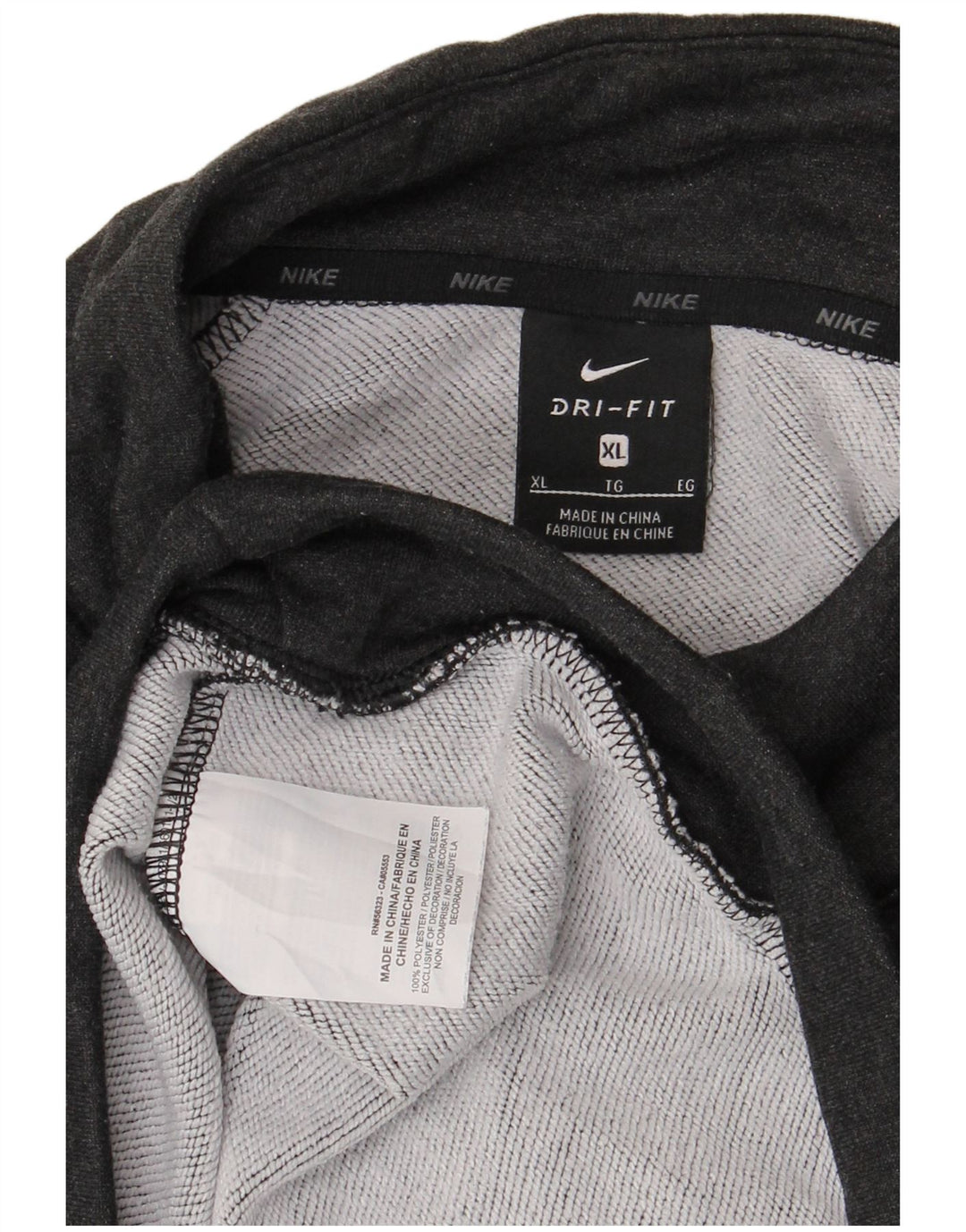 Nike Herren Dri Fit Zip Neck Sweatshirt Pullover XL Grau Polyester