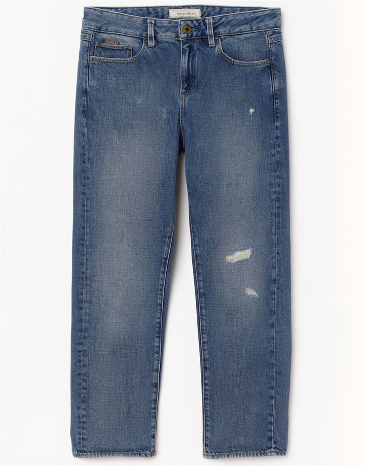 G-Star Damen Distressed Straight Jeans W24 L30 Blaue Baumwolle