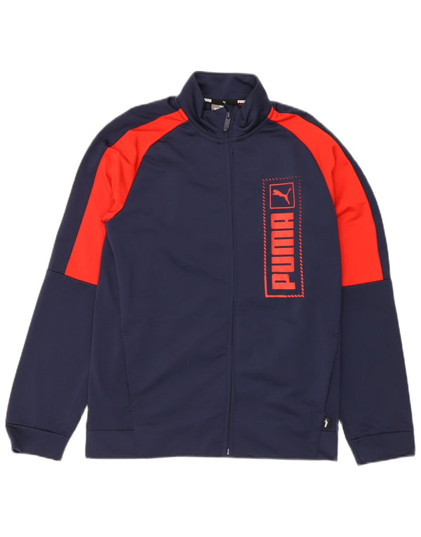 Puma Jungen Grafik-Trainingsoberteil, Jacke, 13–14 Jahre, Marineblau, Farbblock