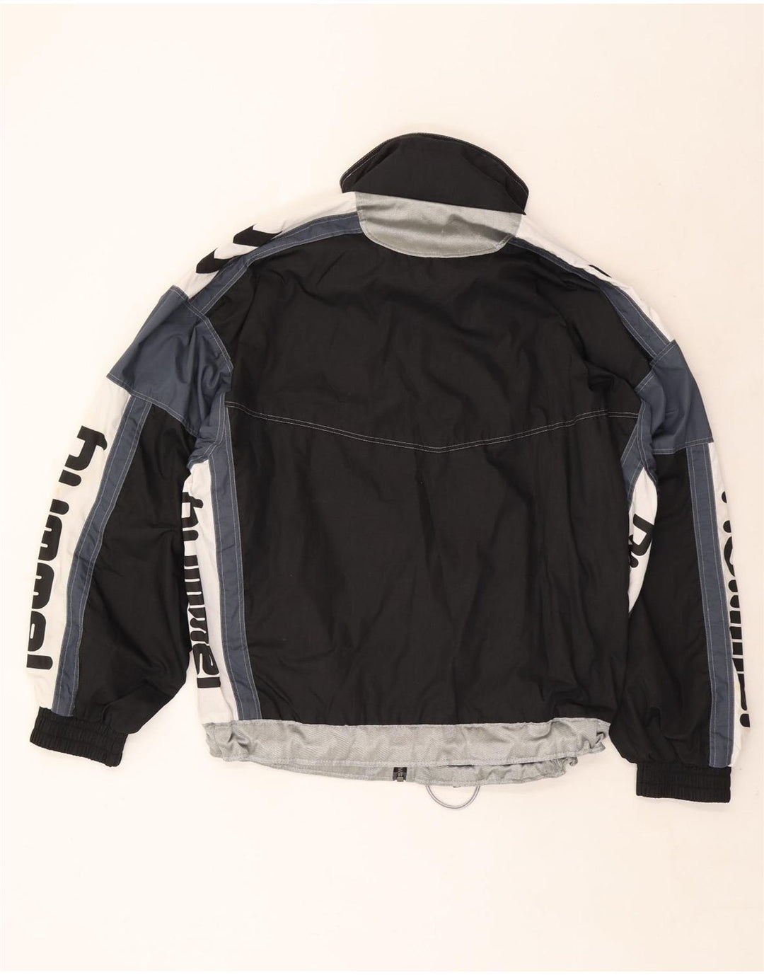 Hummel Herren-Trainingsanzugoberteil mit Grafik, XL, schwarzes Farbblock-Polyester