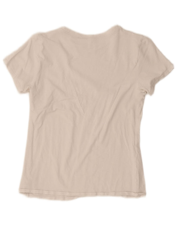Calvin Klein Damen Grafik-T-Shirt Top UK 10 Small Weiße Baumwolle
