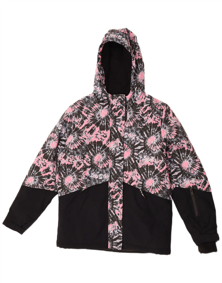 Animal-Windbreaker-Jacke für Mädchen mit Grafik, 12–13 Jahre, mehrfarbig, Batikfärbung