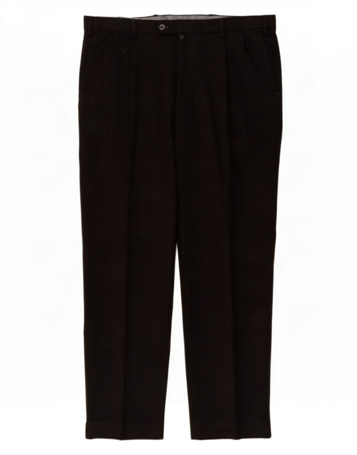 Marks & Spencer Herren-Anzughose, normal, W38, L31, Schwarz, Polyester