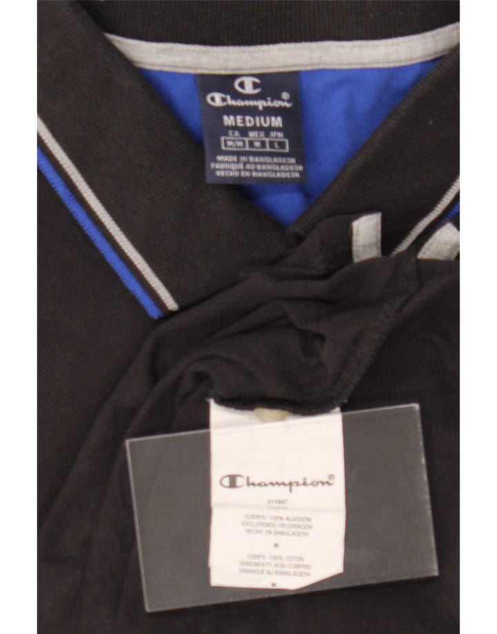Champion Herren-Poloshirt, mittelgroß, schwarze Baumwolle