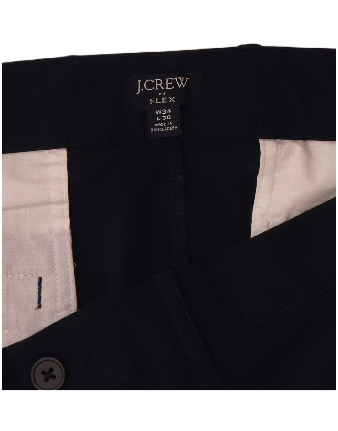 J. Crew Herren Flex Slim Chinohose W34 L30 Marineblaues Polyester