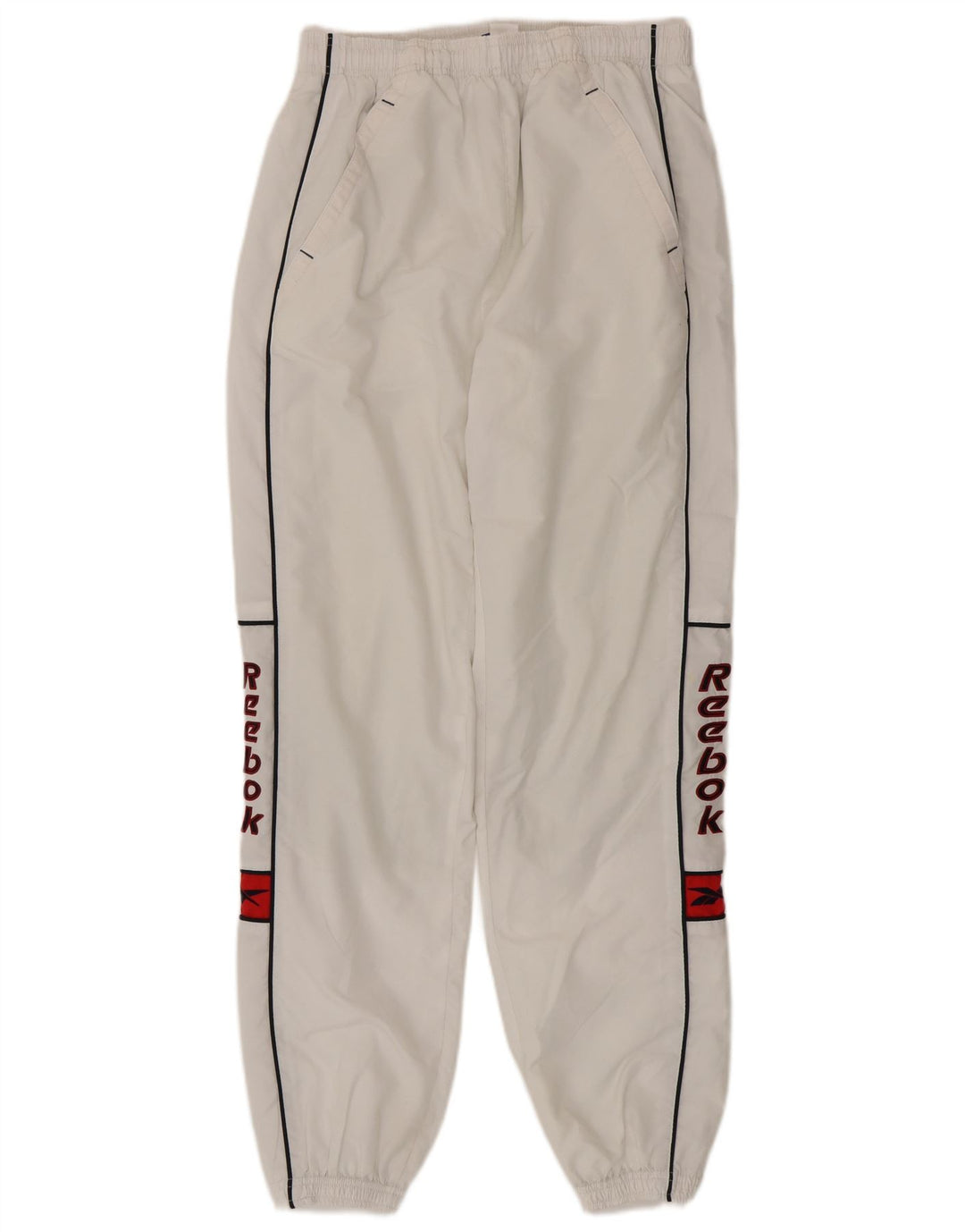 Reebok Herren-Trainingsanzug mit Grafik, Jogginghose, Größe S, Weiß, Polyester
