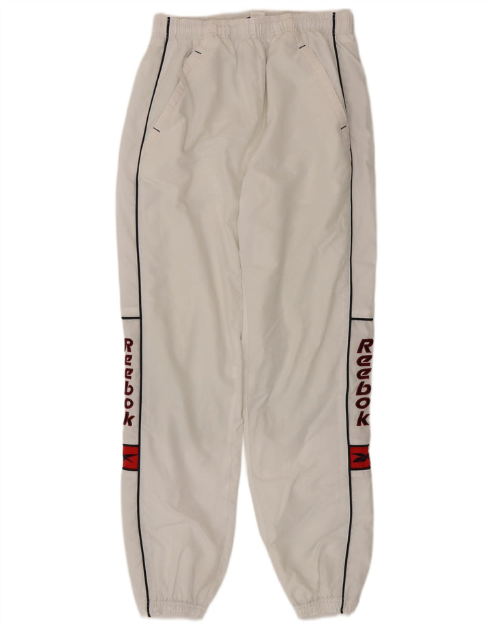 Reebok Herren-Trainingsanzug mit Grafik, Jogginghose, Größe S, Weiß, Polyester