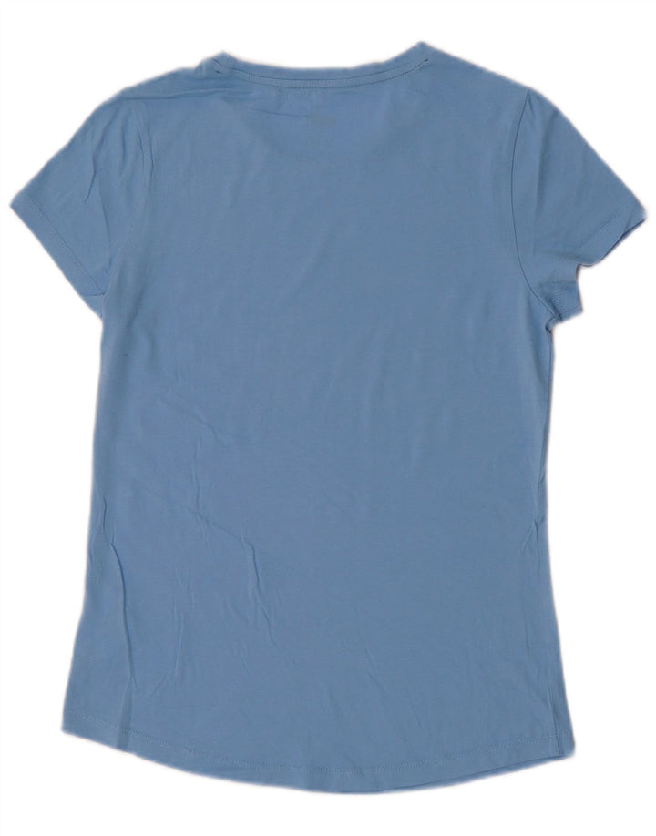 Puma Damen T-Shirt Top UK 10 Small Blau Baumwolle