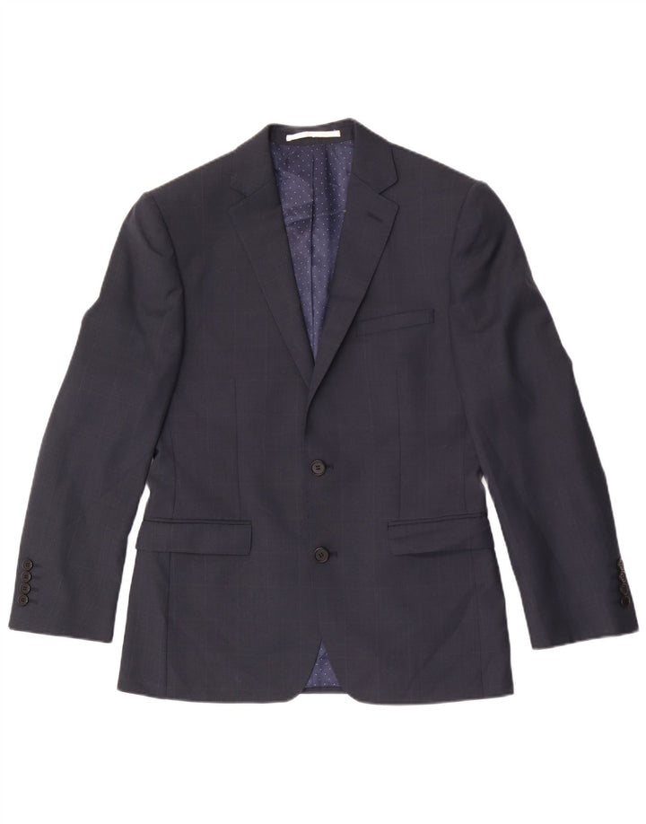 French Connection Herren-Blazer mit 2 Knöpfen, Größe S, Marineblau, Wolle, UK 36