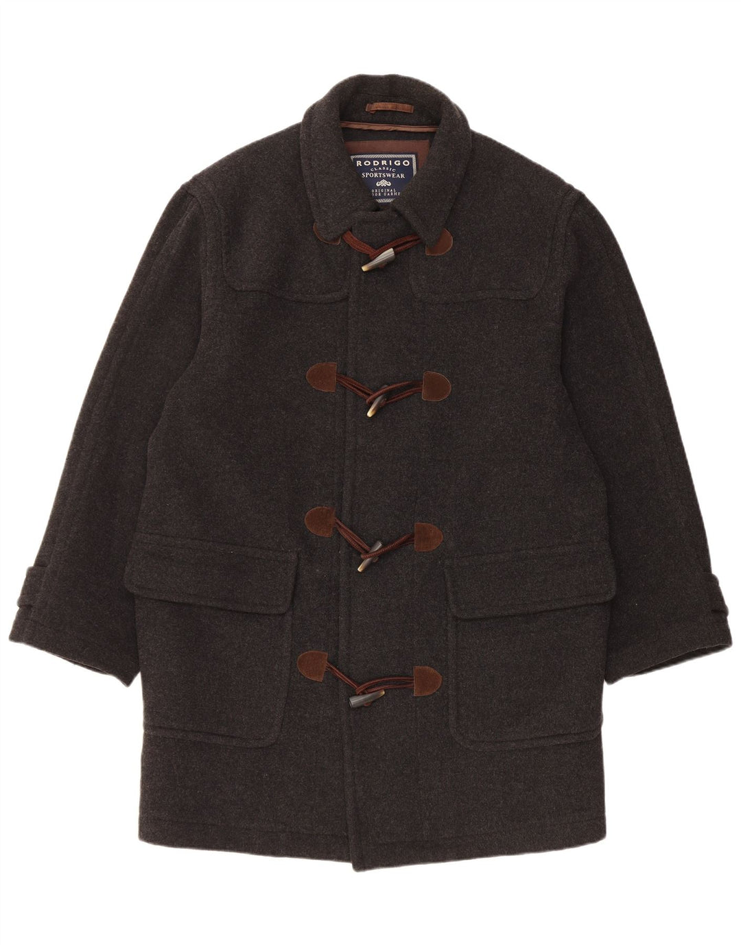 Rodrigo Herren Loose Fit Dufflecoat IT 48 Mittelschwarze Wolle