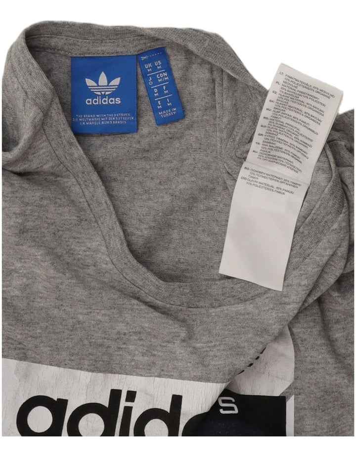 ADIDAS Herren Grafik-T-Shirt-Oberteil aus mittelgrauer Baumwolle