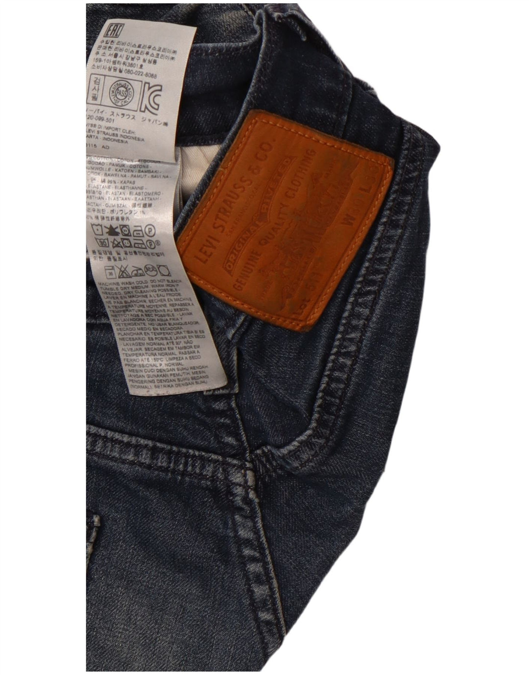 LEVI'S Herren 511 Slim Jeans W30 L30 marineblaue Baumwolle