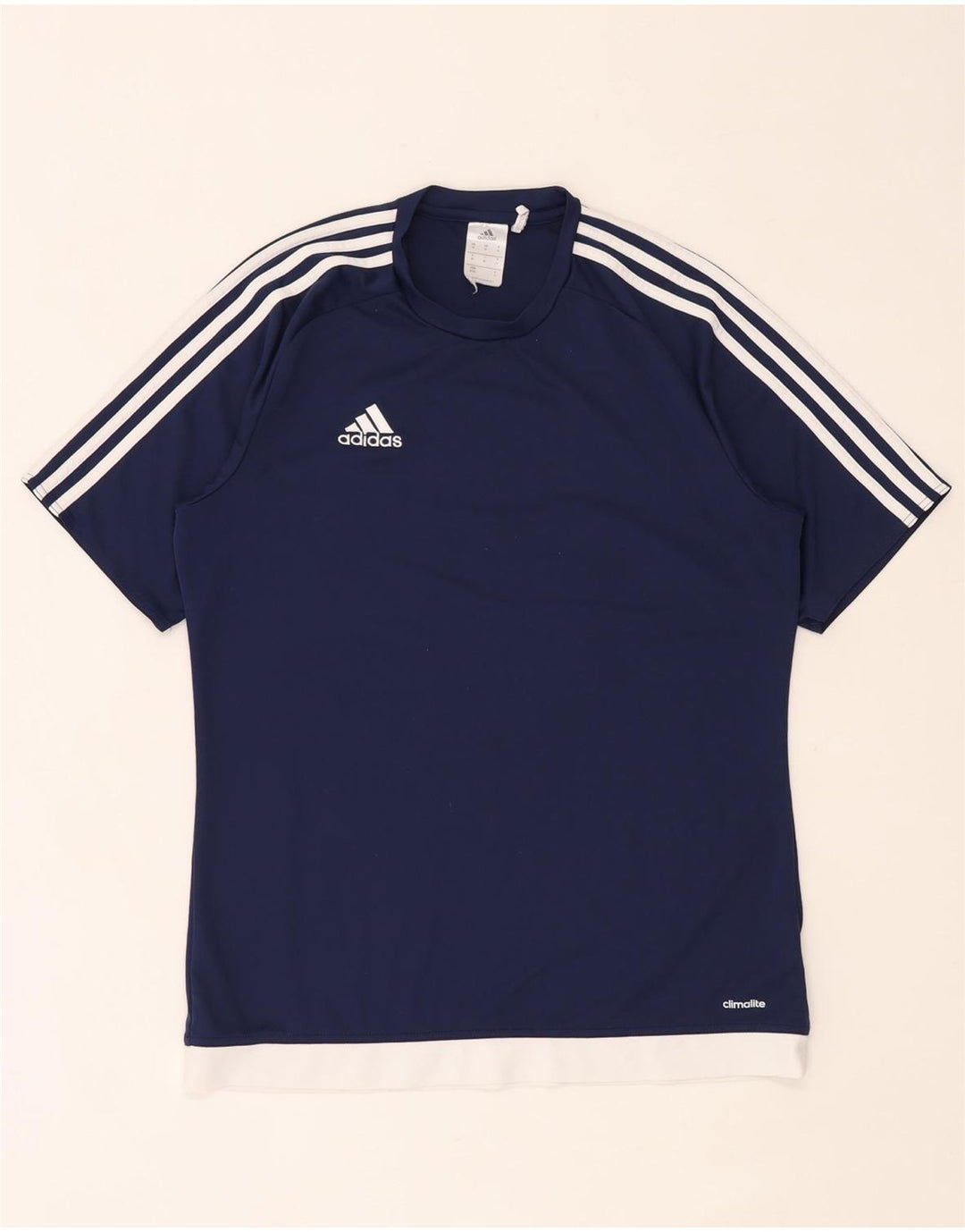 Adidas Herren Climalite T-Shirt Top Medium Marineblau Colourblock Polyester