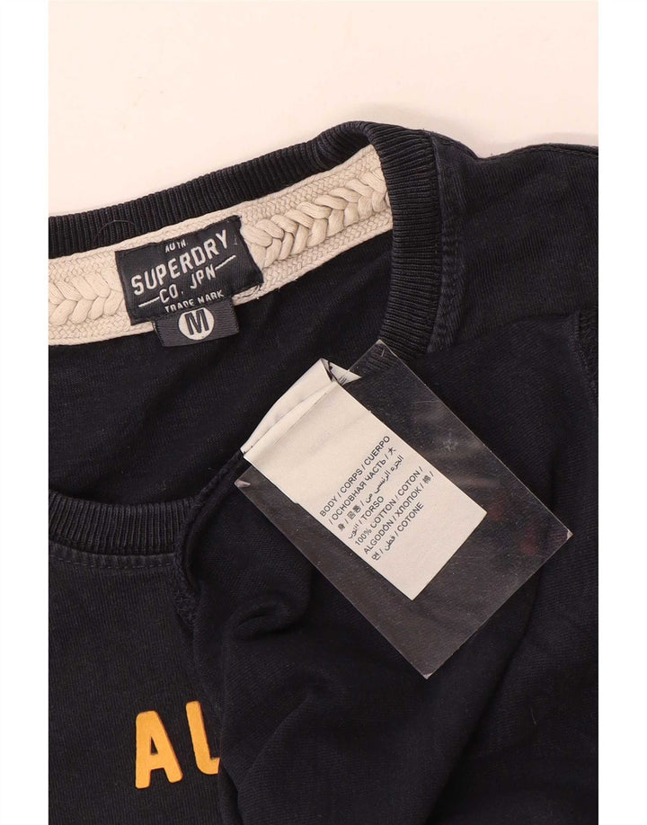 Superdry Herren Grafik-T-Shirt-Oberteil aus mittelschwarzer Baumwolle