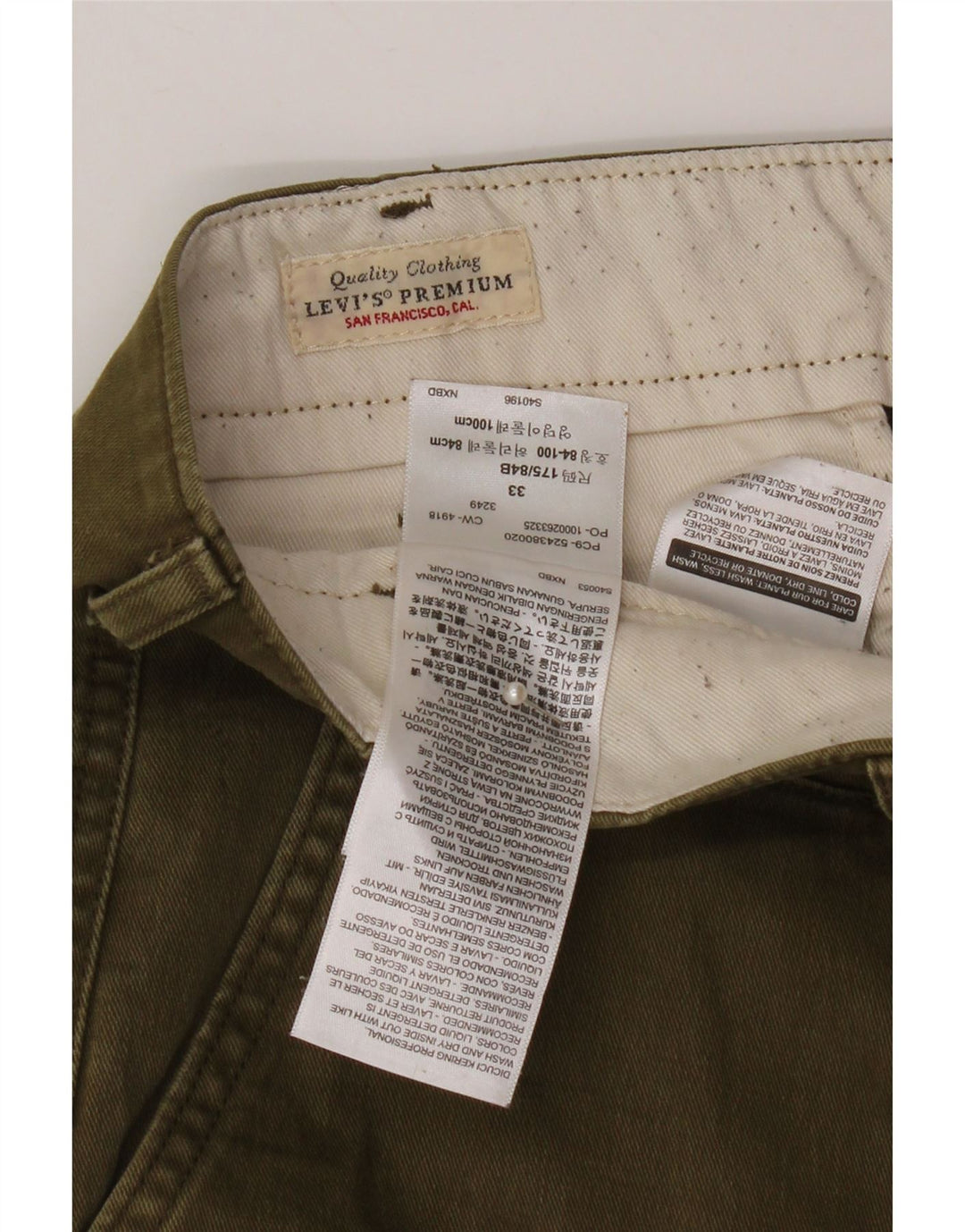 LEVI'S Herren-Chinoshorts W33, mittlere Khaki-Baumwolle
