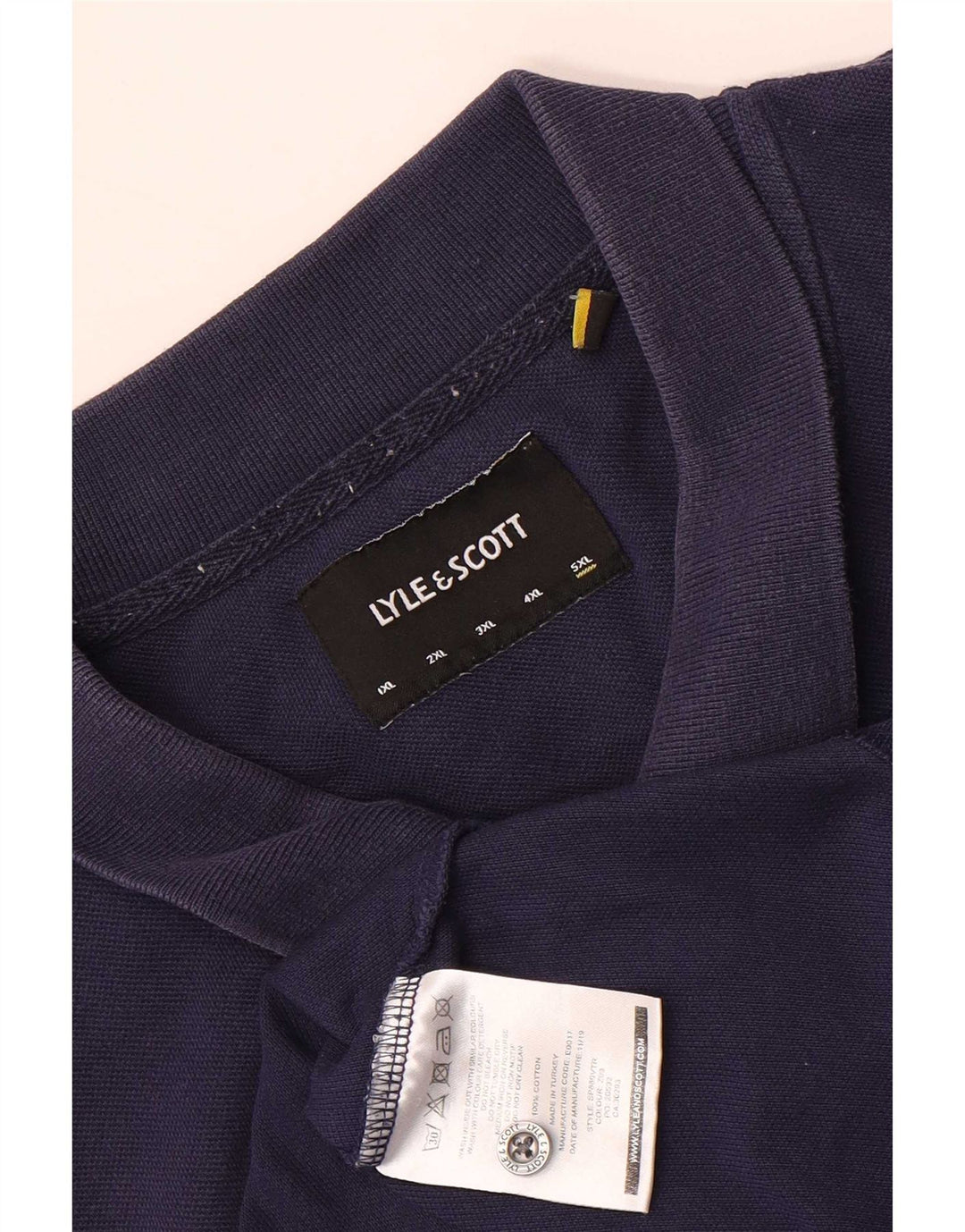 Lyle & Scott Herren Poloshirt 5XL Marineblau Baumwolle