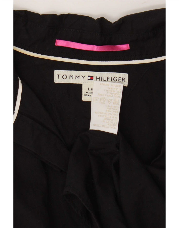 Tommy Hilfiger Damenhemd UK 14 Large Schwarz Baumwolle
