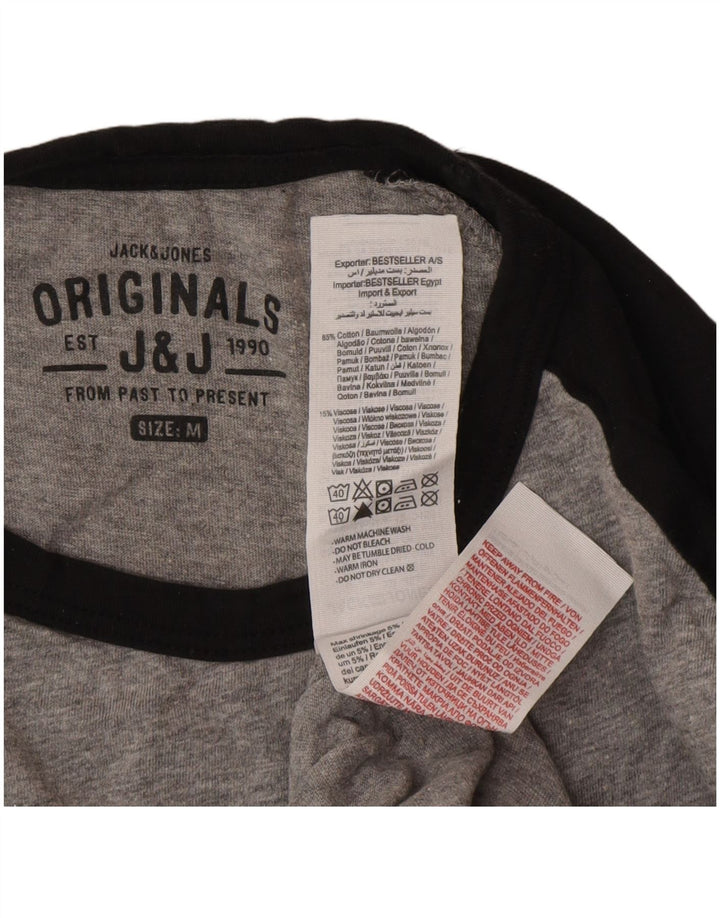 Jack & Jones Herren-Oberteil, langärmelig, mittelgraue Baumwolle
