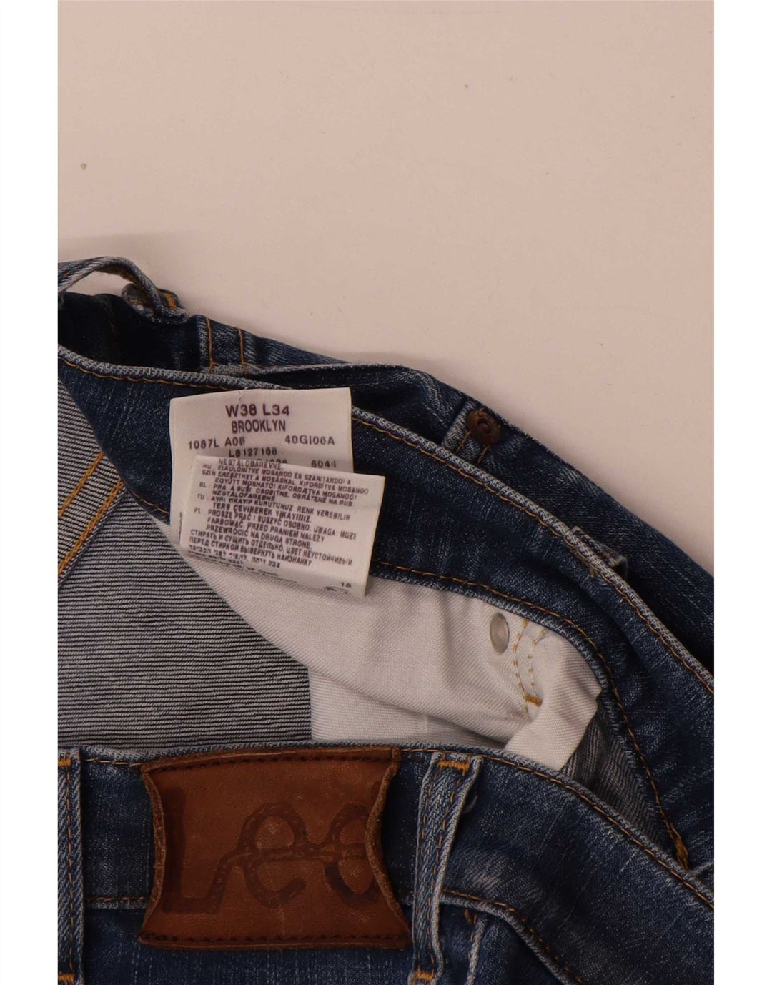 Lee Herren Brooklyn Straight Jeans W38 L31 Blaue Baumwolle